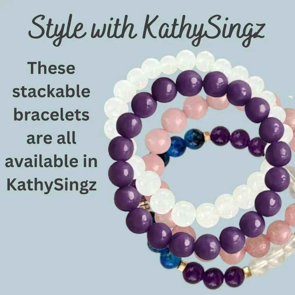 Purple Amethyst Crystal Bracelet Size 6.25